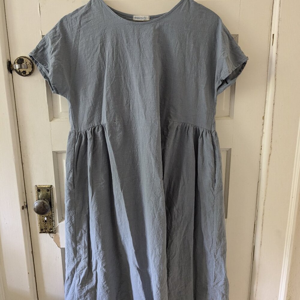 Designer Yao Linen-Blend Loose-Fit Not Perfect Linen Aesthetic Dress (Large)